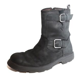 Ugg Men's Black Leather Buckle Boots 11.5